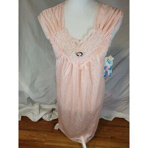 Vtge NWT Pink Dream Wear Nylon Lace Size‎ Small Lingerie Nightgown